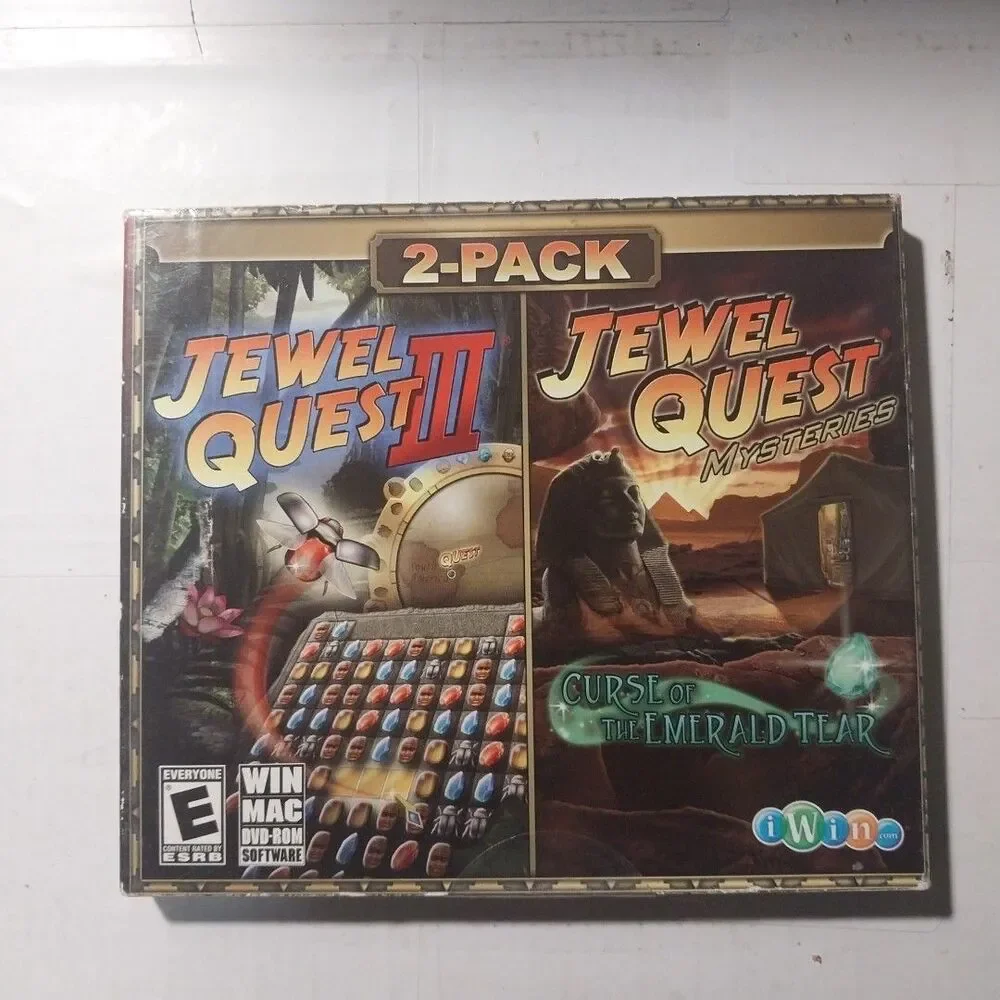 2 Pack Jewel Quest 3 Jewel Quest Mysteries WIN MAC DVD ROM E ESRB PC Games